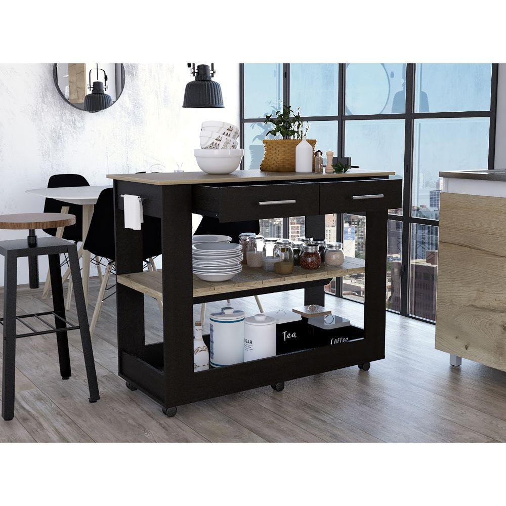 Barra De Cocina Serima Wengue Y Duna Rodachines