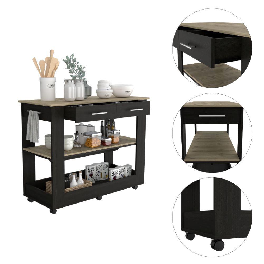 Barra De Cocina Serima Wengue Y Duna Rodachines