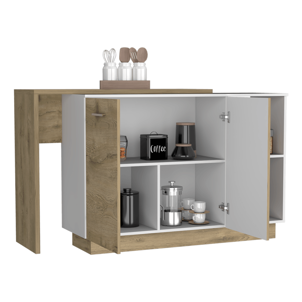 Barra De Cocina Avorin Macadamia Y Blanco