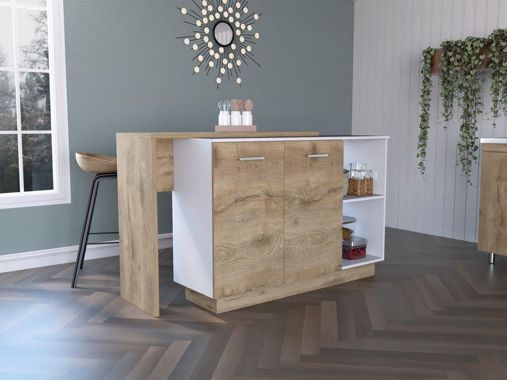 Barra De Cocina Avorin Macadamia Y Blanco