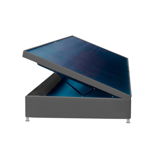 Base Cama Baúl Semidoble Gris Plomo