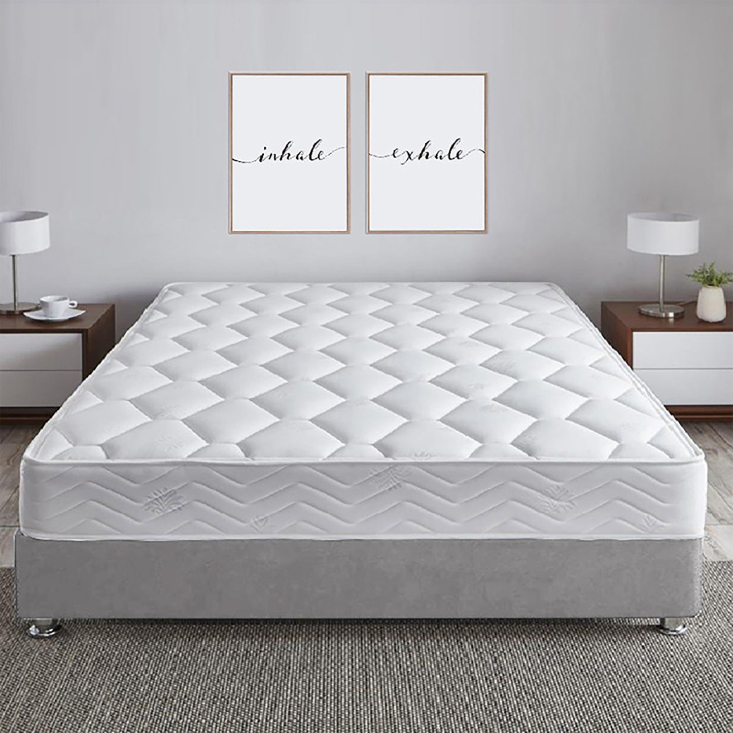 Base Cama Roma Sencilla Gris Perla