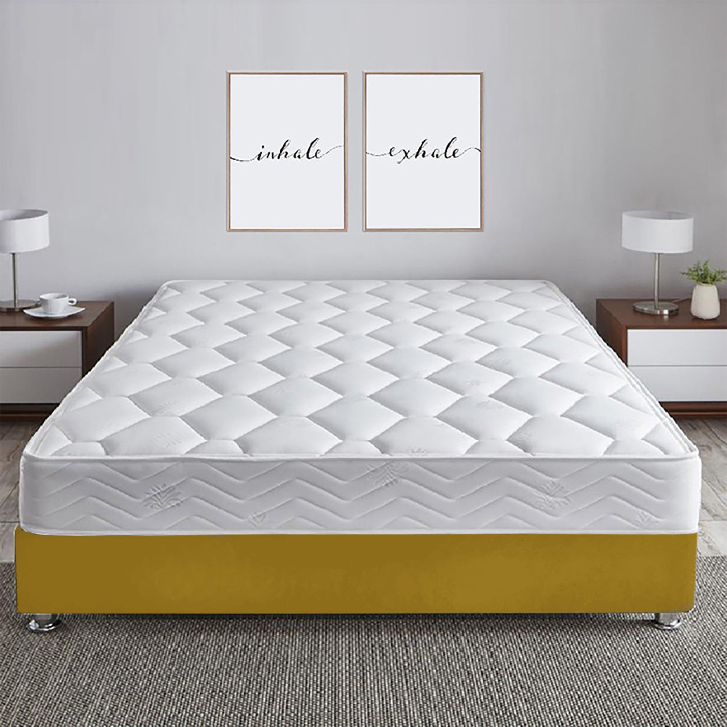 Base Cama Roma Sencilla Mostaza