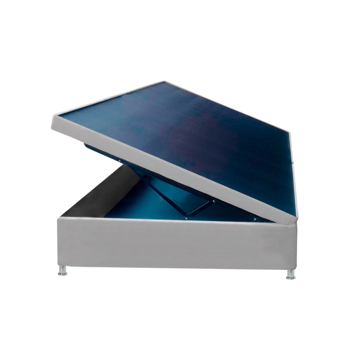 Base Cama Baúl Doble Gris Perla