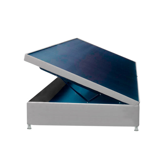 Base Cama Baúl Semidoble Gris Perla