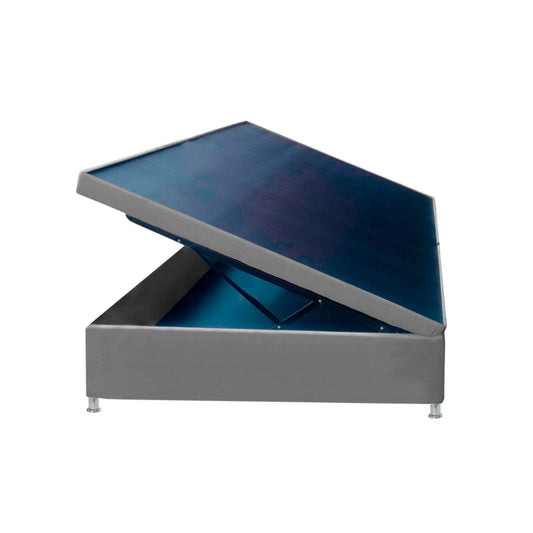 Base Cama Baúl Doble Gris Plata