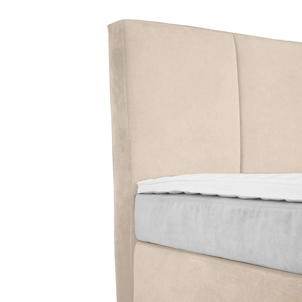 Base Cama Con Espaldar King Pretty Beige
