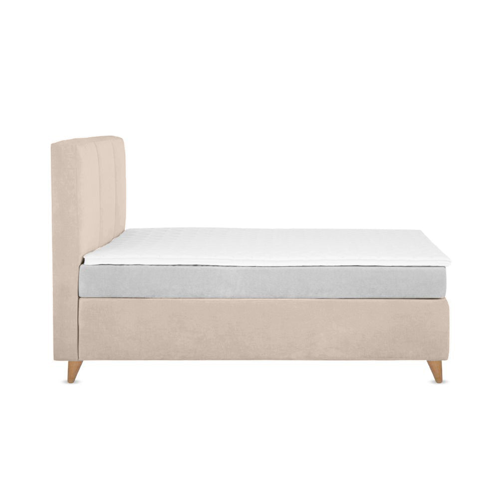 Base Cama Con Espaldar King Pretty Beige