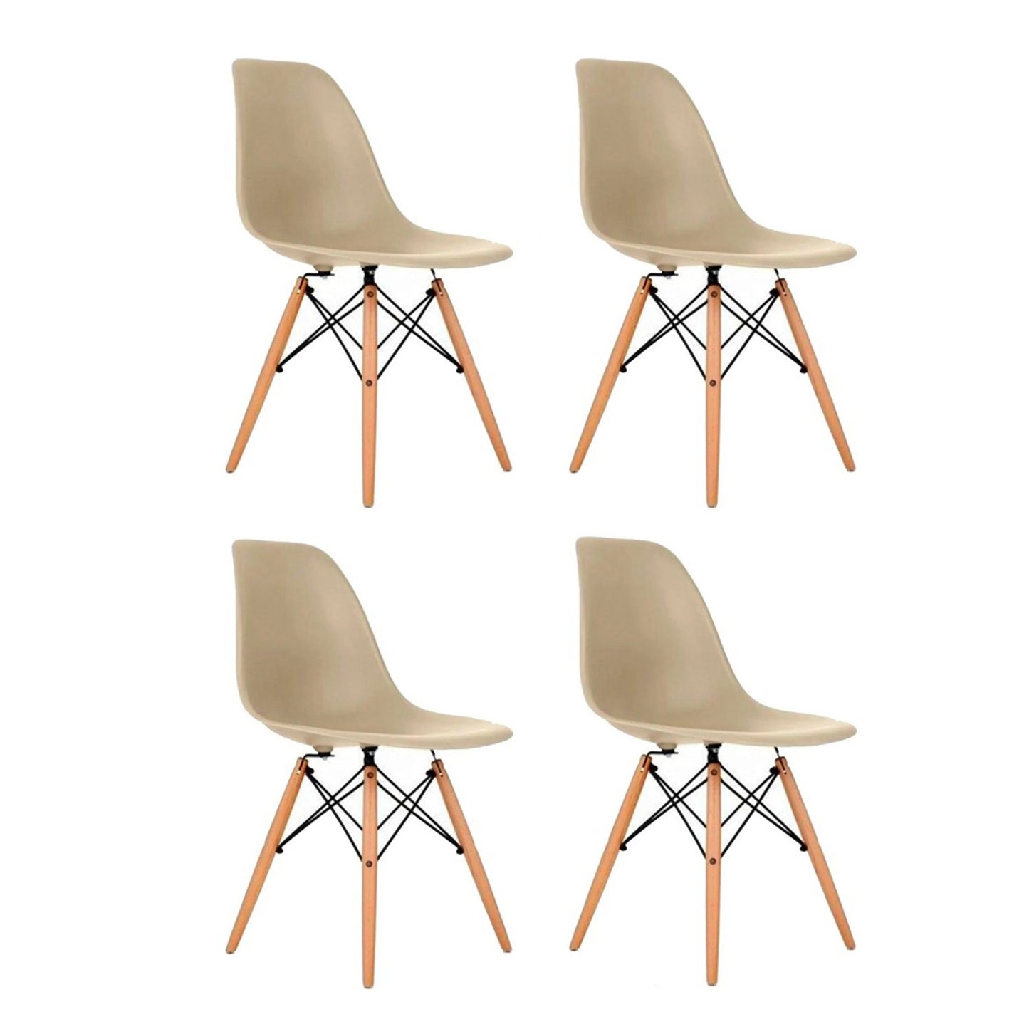 Set x4 Silla Eames Beige