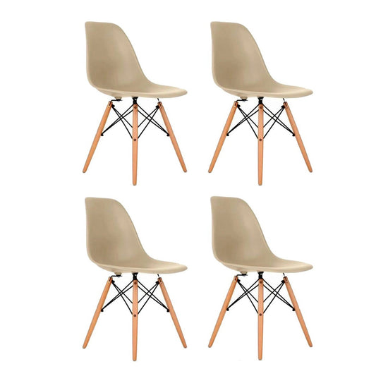 Set x4 Silla Eames Beige