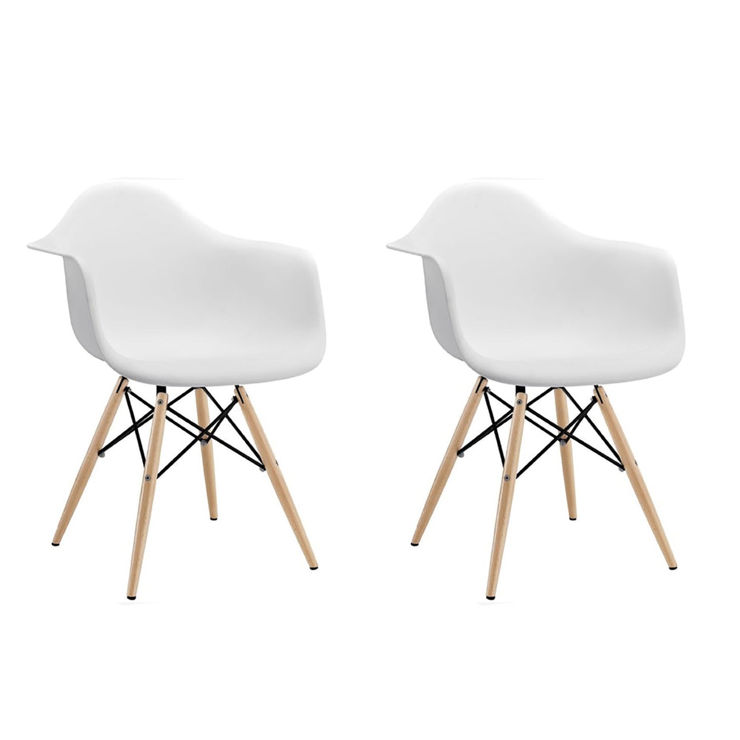 Set x2 Silla Eames Brazos Blanco