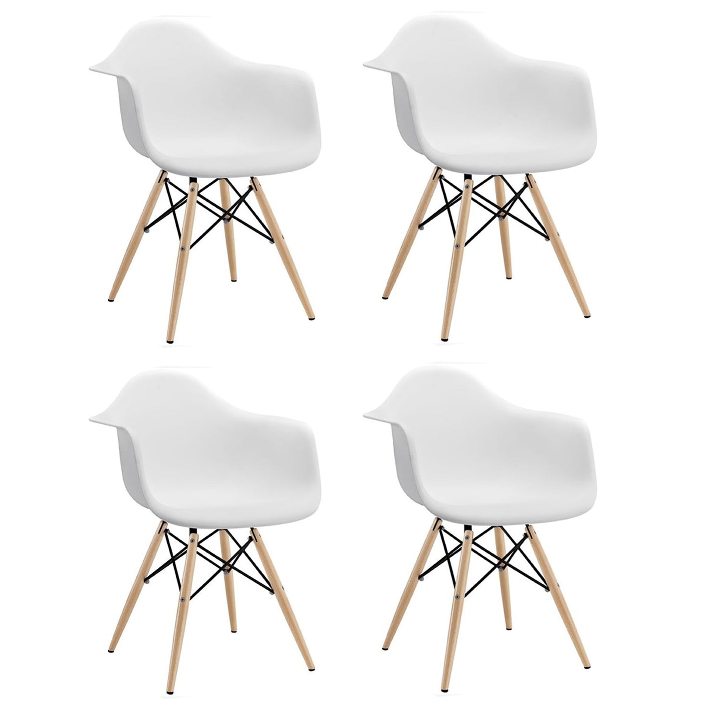 Set x4 Silla Eames Brazos Blanco
