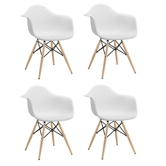 Set x4  Silla Eames Brazos Blanco