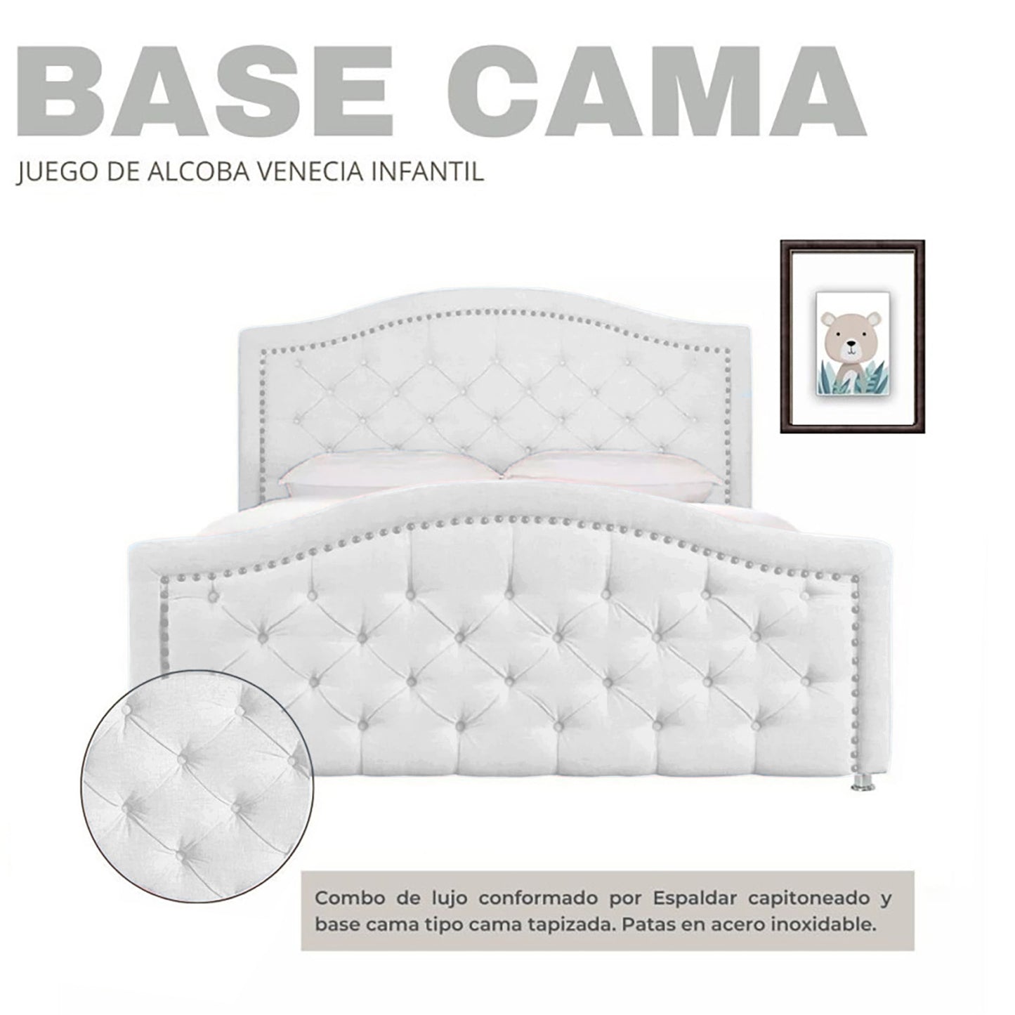 Cama Semidoble Infantil Venecia blanco
