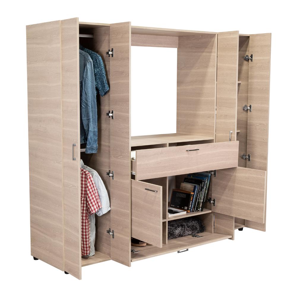 Closet Isvela Bardolino Y Blanco Con Espacio Para Tv De 46"