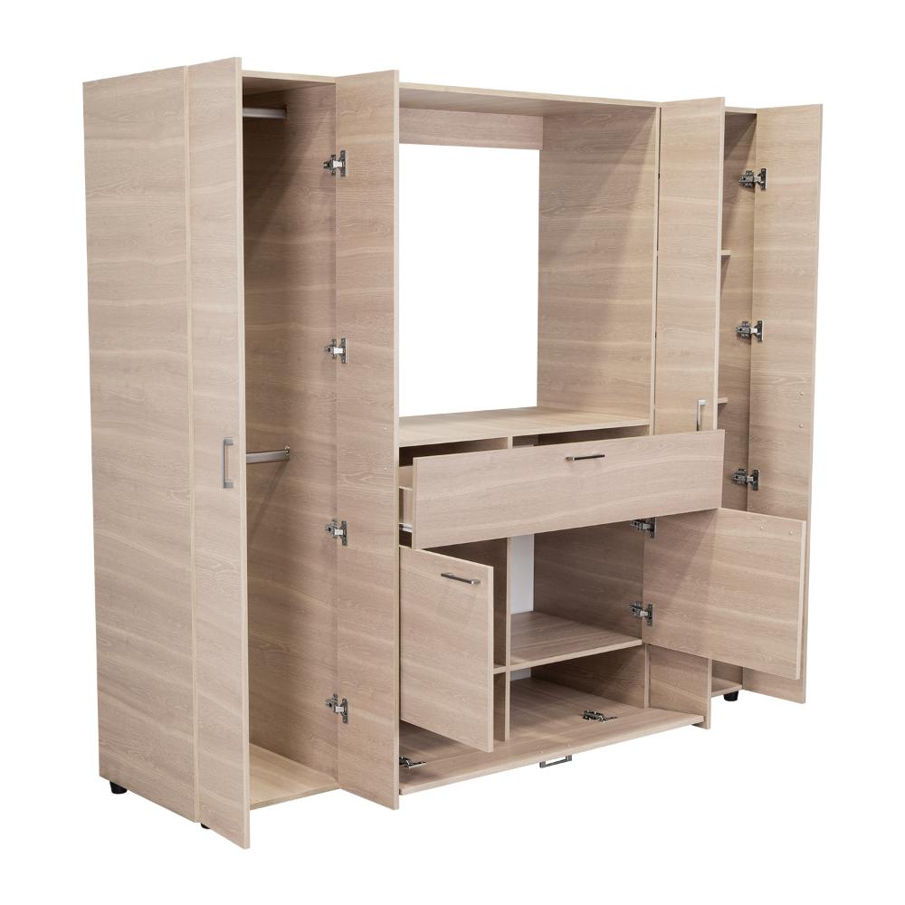 Closet Isvela Bardolino Y Blanco Con Espacio Para Tv De 46"