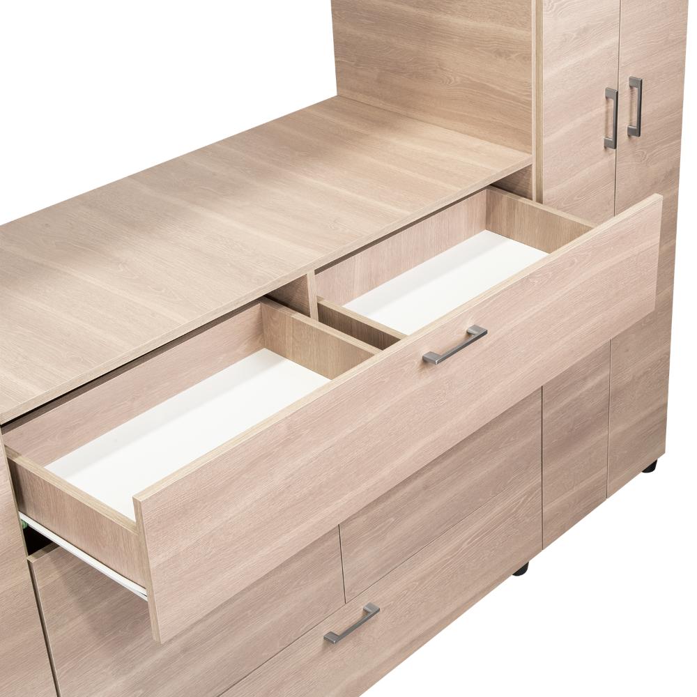Closet Isvela Bardolino Y Blanco Con Espacio Para Tv De 46"
