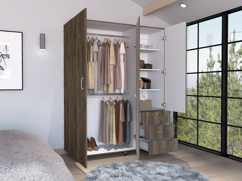 Closet Zevida 180 Bellota Y Blanco