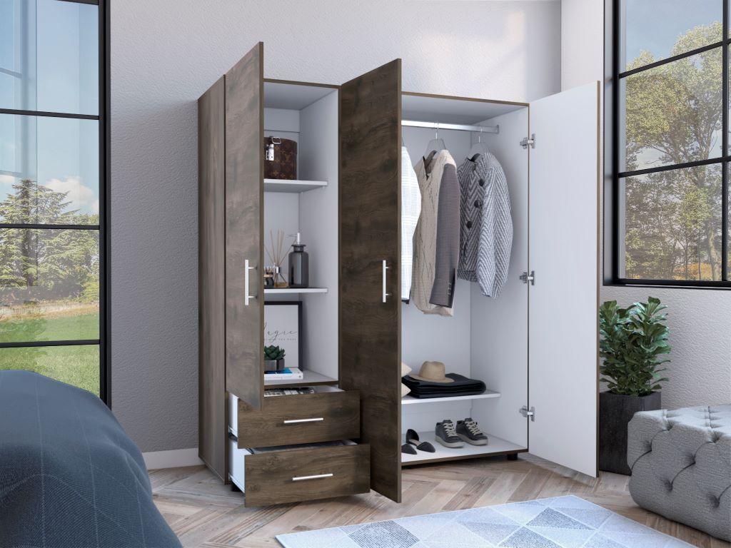 Closet Janari Nogal Y Blanco