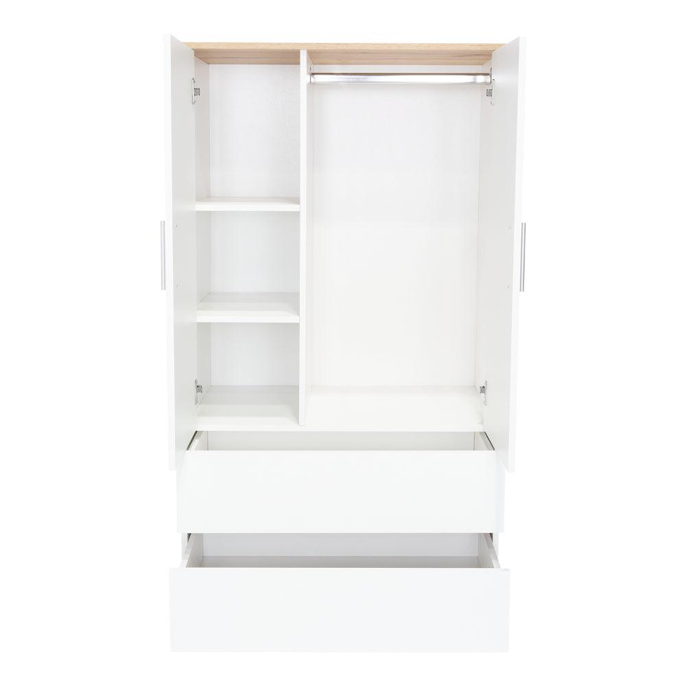 Closet Colima, Blanco Y Café Claro, Con Dos Puertas Batientes