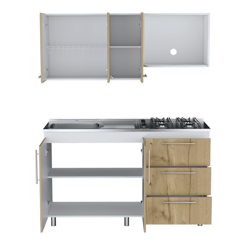 Cocina Integral Zareni Blanco Duna Con Meson Izquierdo