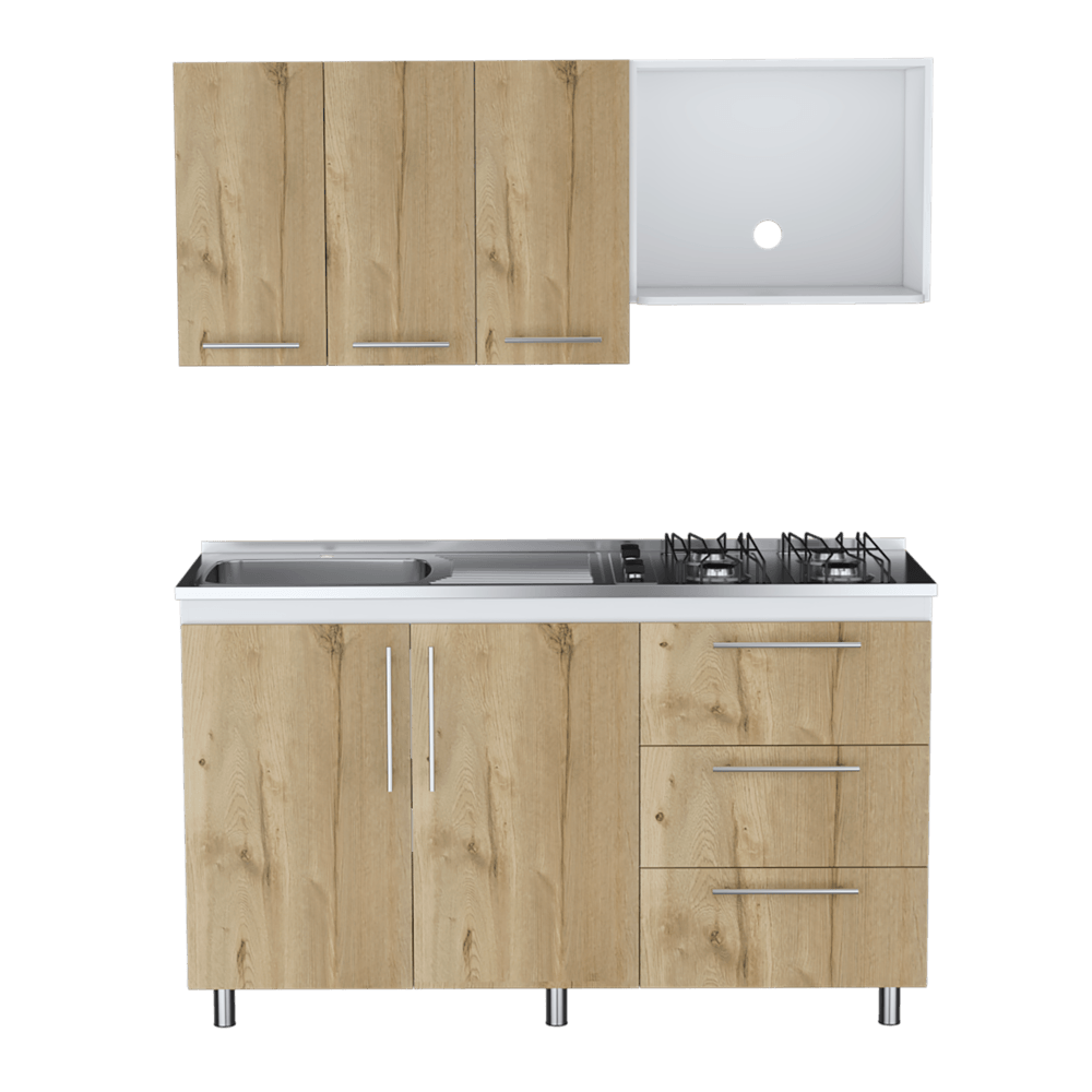 Cocina Integral Zareni Blanco Duna Con Meson Izquierdo
