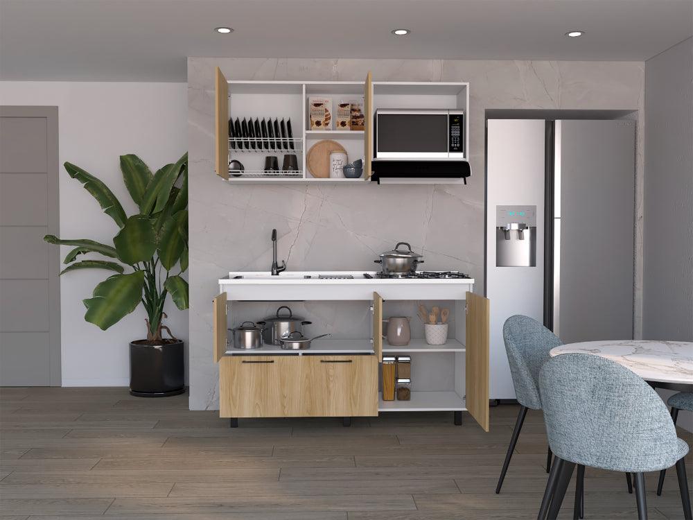 Cocina 150 Silari Europeo Blanco Con Meson Izquierdo