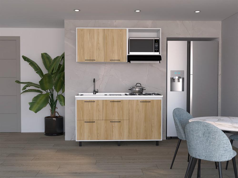 Cocina 150 Silari Europeo Blanco Con Meson Izquierdo