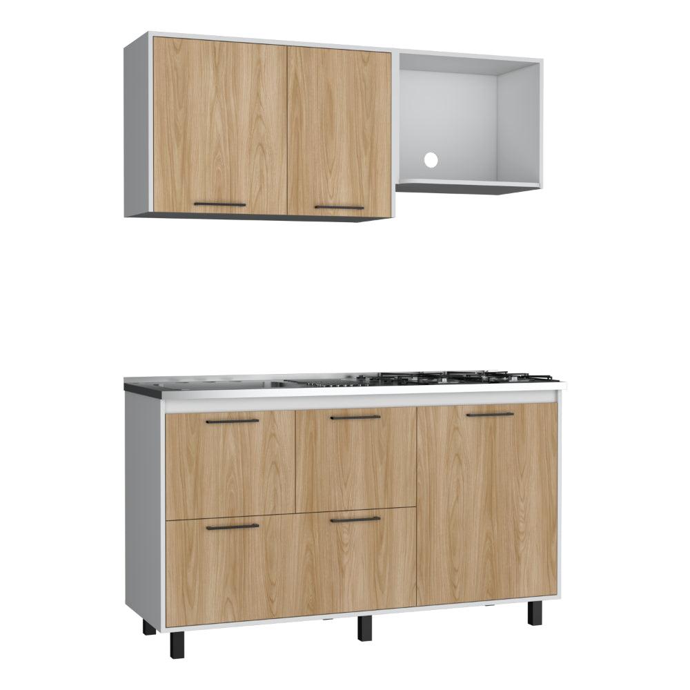Cocina 150 Silari Europeo Blanco Con Meson Izquierdo