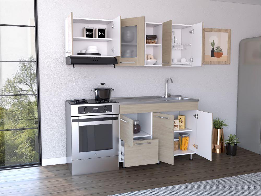 Cocina Integral Zarela Blanco Con Mesón Derecho