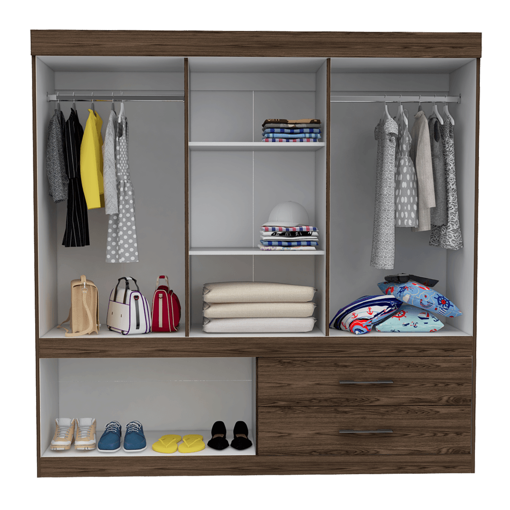 Closet Muriel 180 Coñac Y Blanco