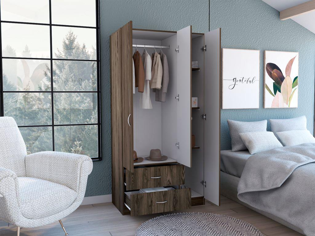 Closet Doreli 180 Coñac Y Blanco