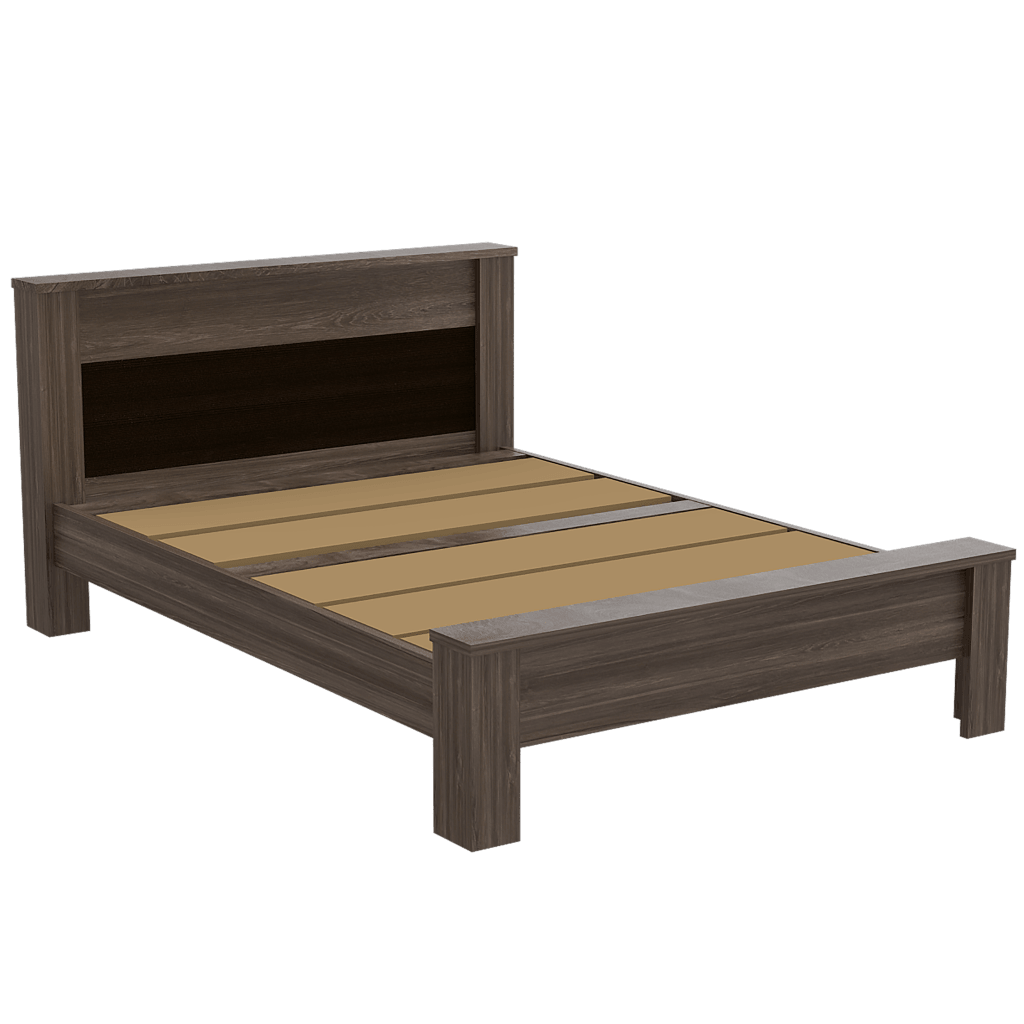 Cama Doble Kalver Avellana Y Wengue