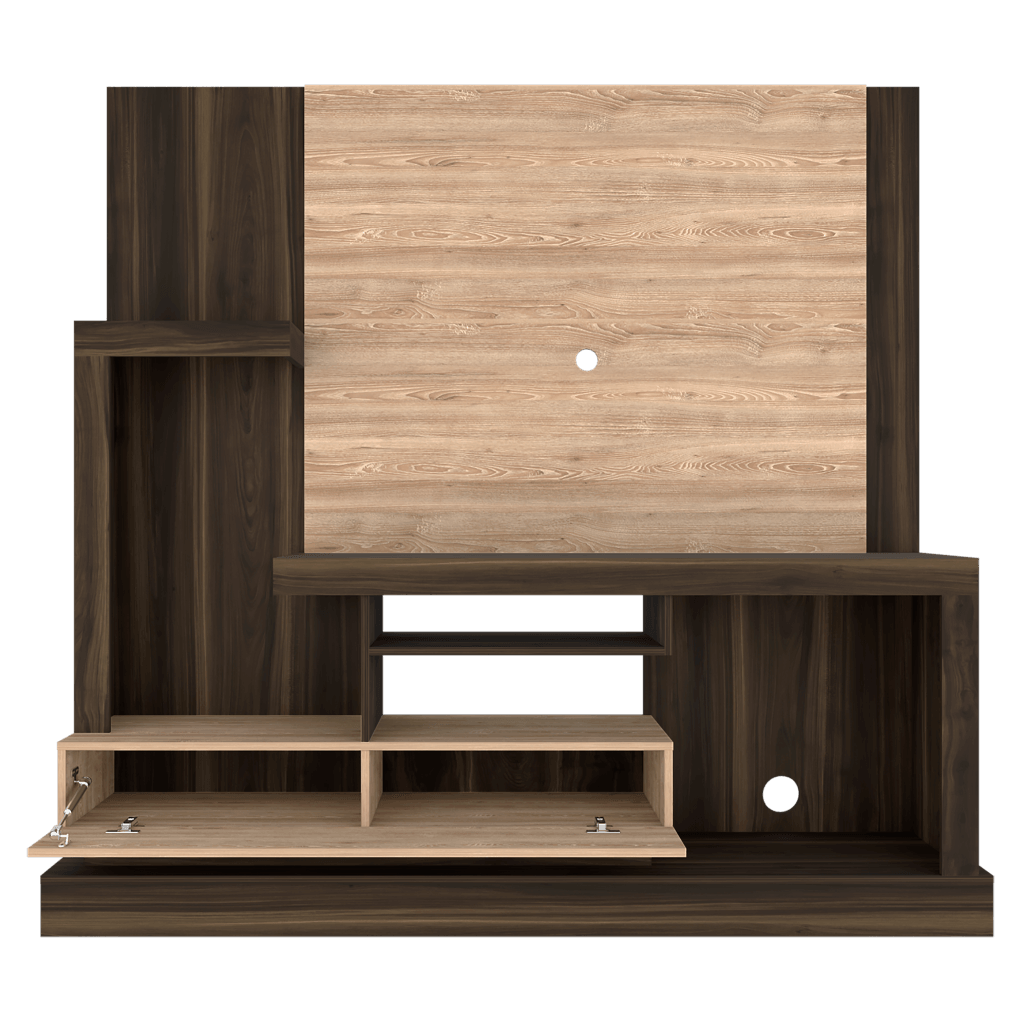 Mesa Para Tv Sercle Caoba Y Miel Con Espacio Para Televisor De Hasta 55 Pulgadas