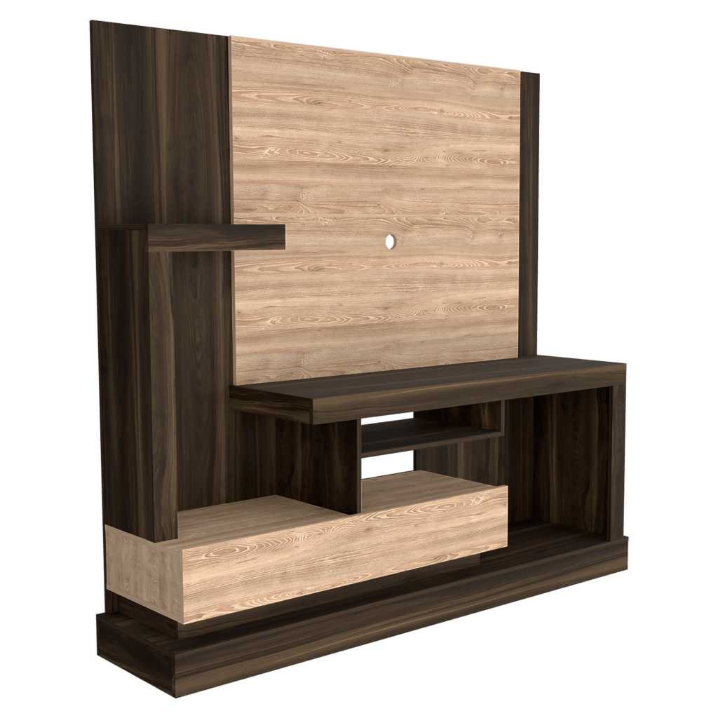 Mesa Para Tv Sercle Caoba Y Miel Con Espacio Para Televisor De Hasta 55 Pulgadas