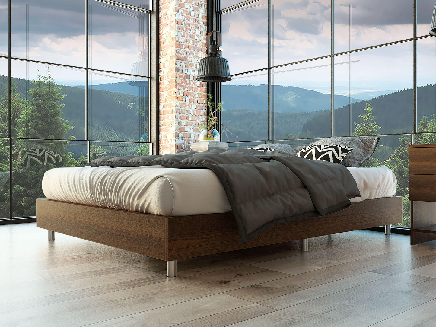 Base Cama Doble Zeyra Chocolate
