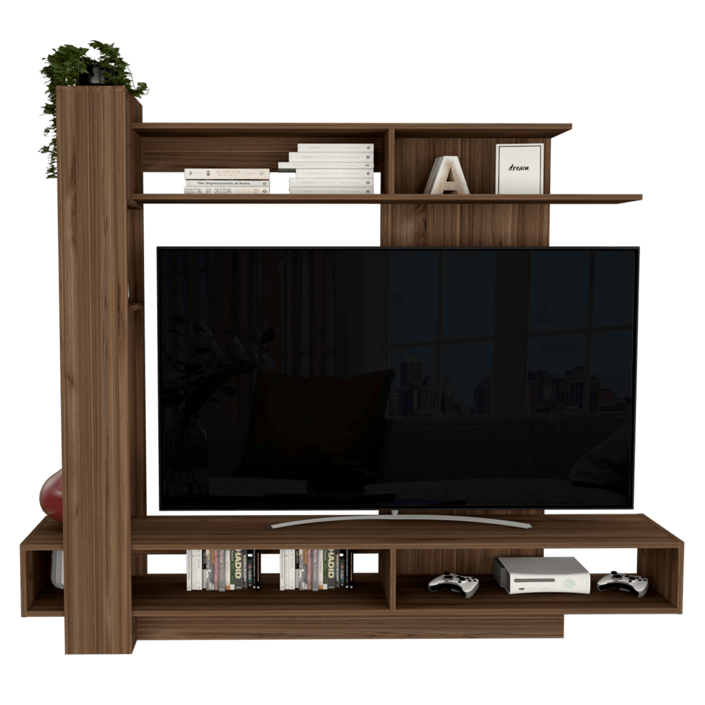 Mesa Para Tv Minava Castaño Para Tv De 65"