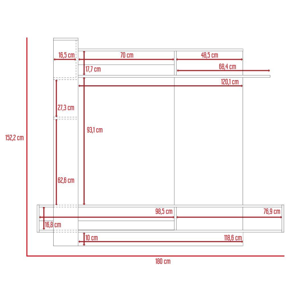 Mesa Para Tv Minava Castaño Para Tv De 65"