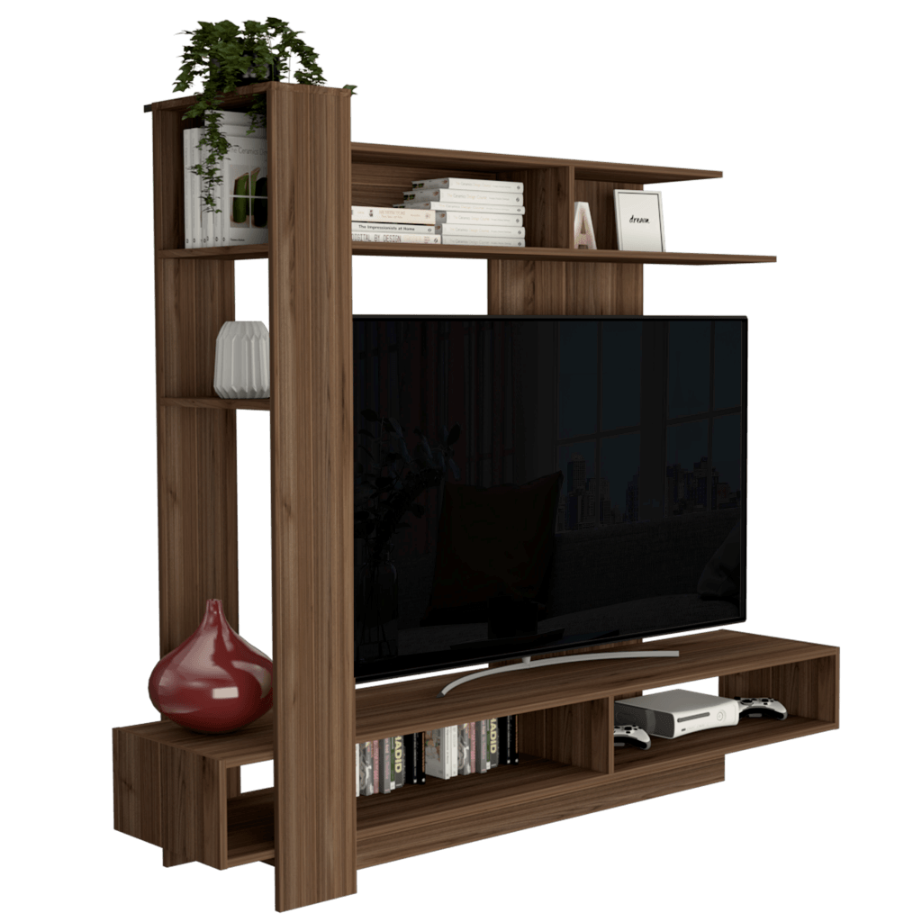 Mesa Para Tv Minava Castaño Para Tv De 65"