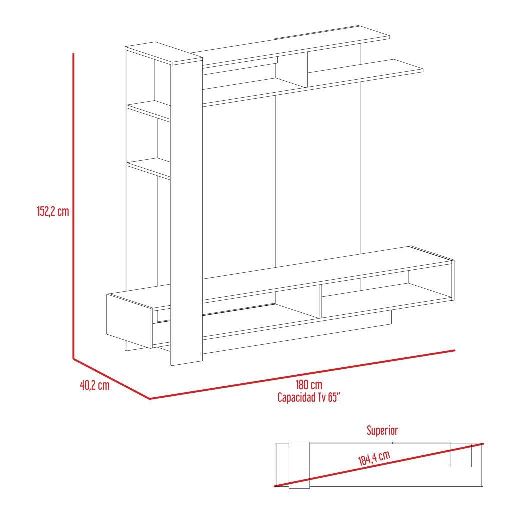 Mesa Para Tv Minava Castaño Para Tv De 65"