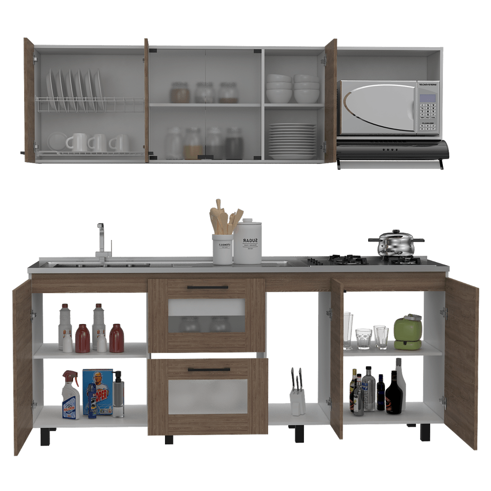 Cocina Integral Primer Miel Y Blanco Sin Mesón
