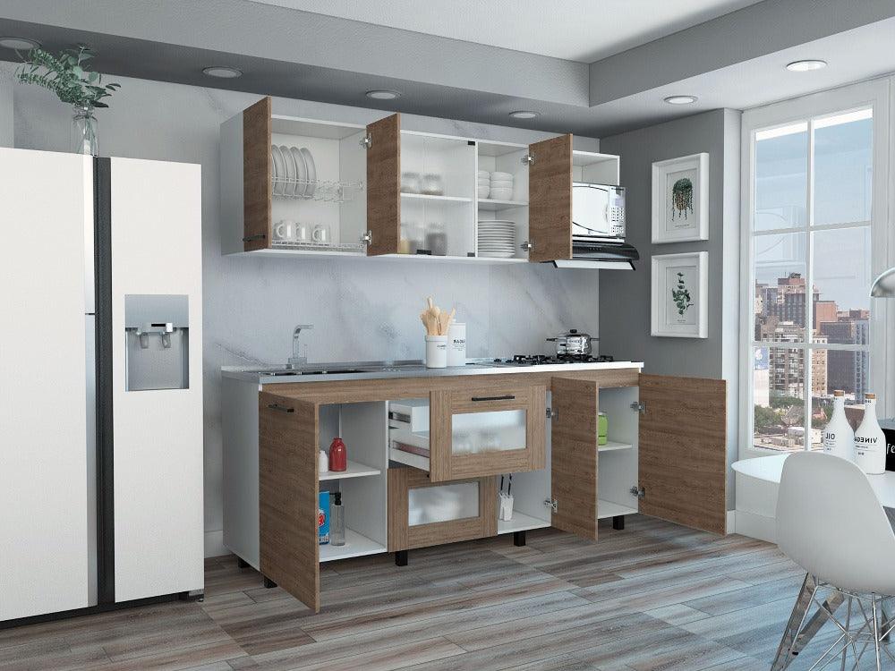 Cocina Integral Primer Miel Y Blanco Sin Mesón