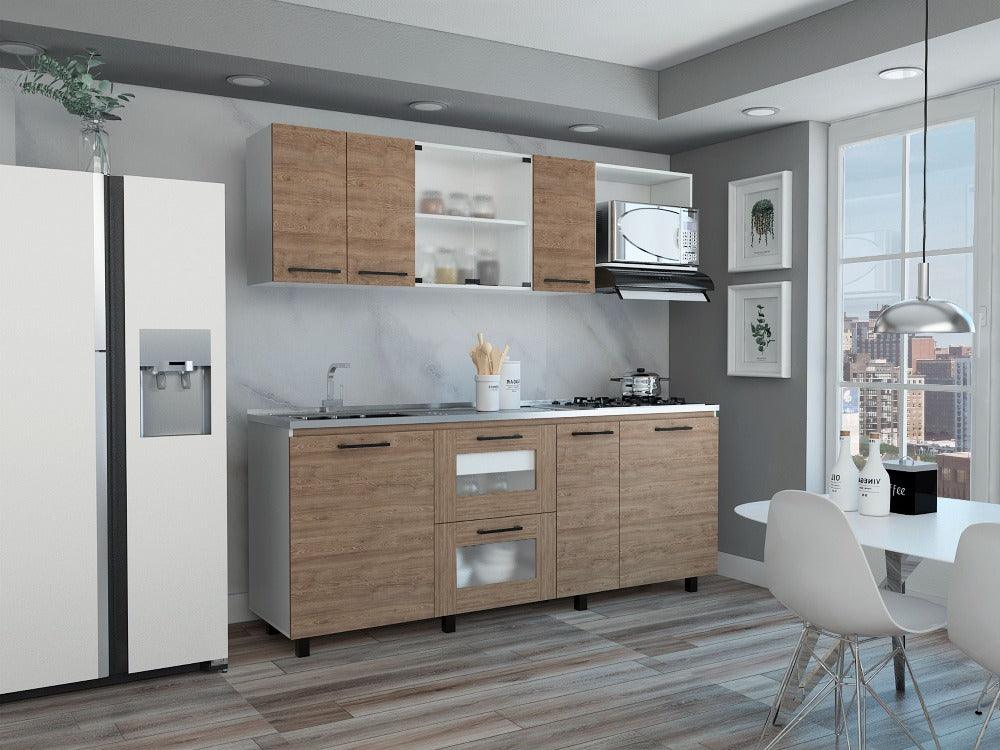 Cocina Integral Primer Miel Y Blanco Sin Mesón