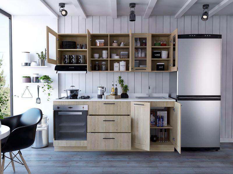 Cocina Integral Elavor Rovere Con Mesón Derecho