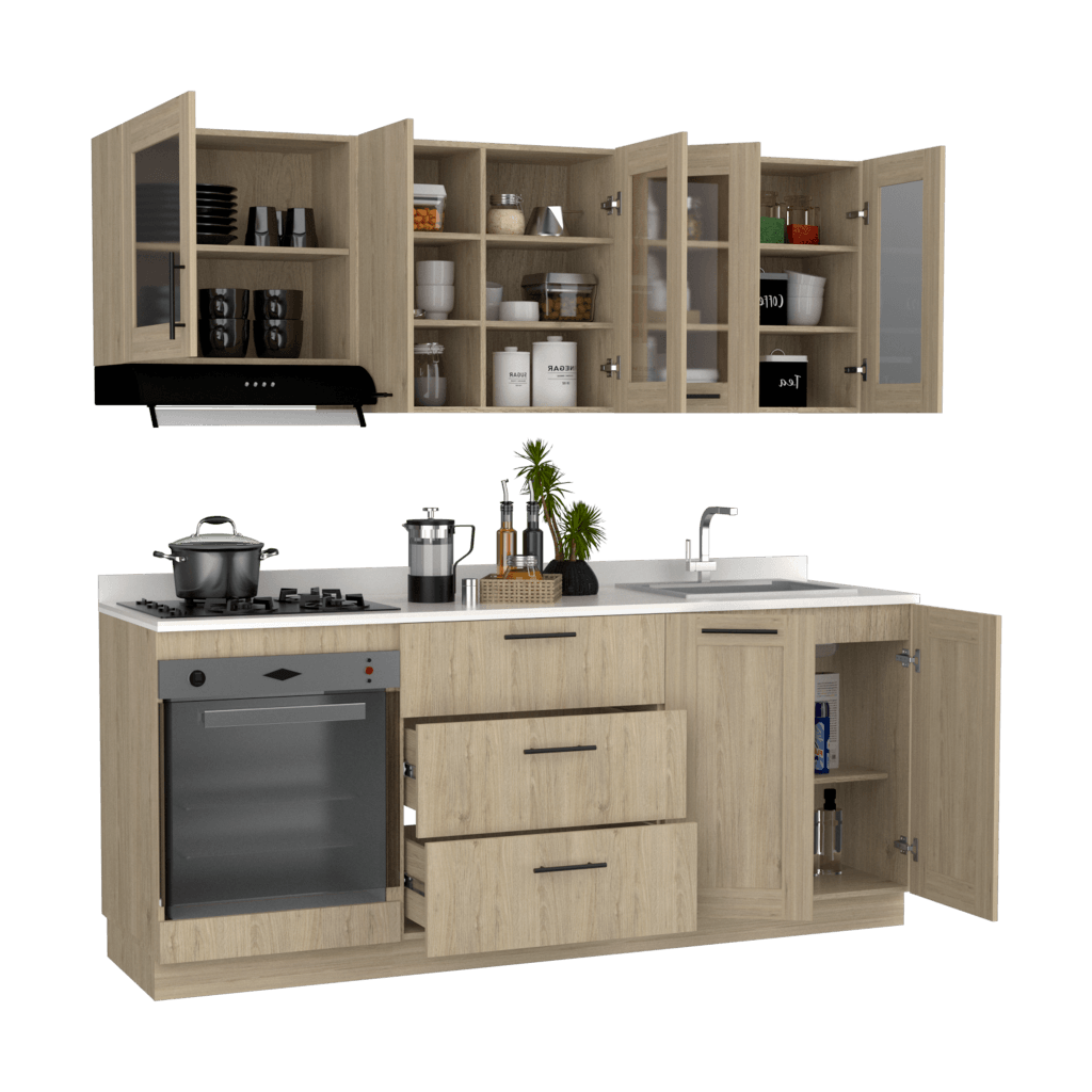 Cocina Integral Elavor Rovere Con Mesón Derecho