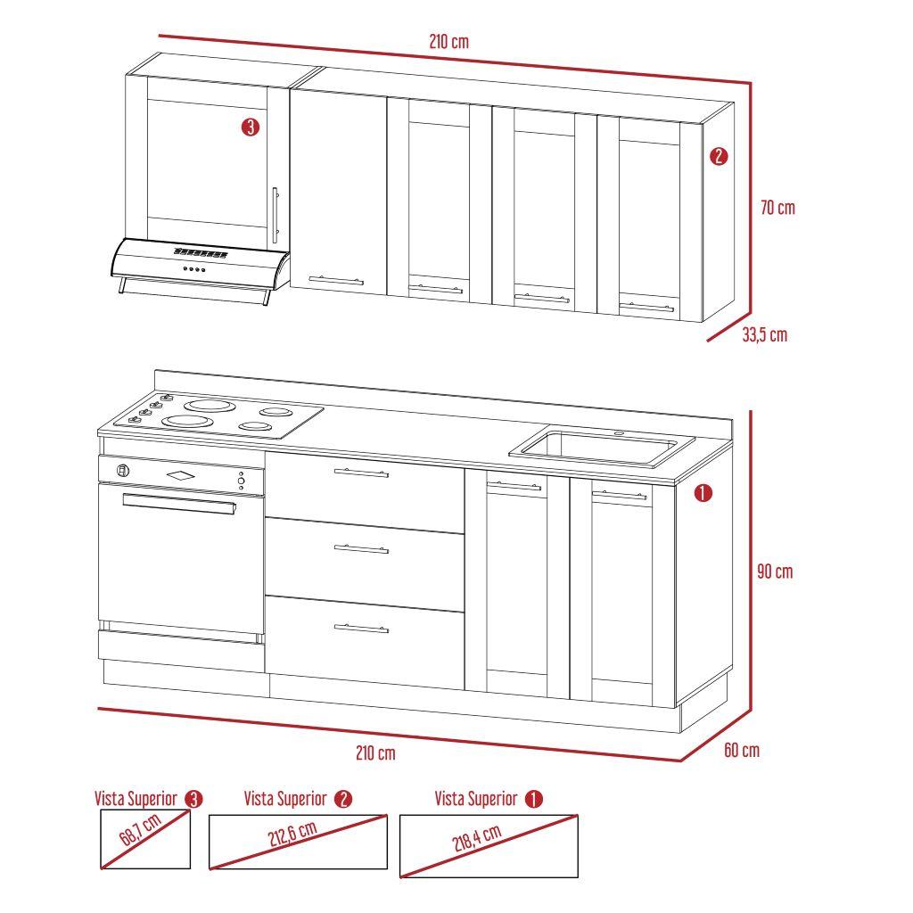 Cocina Integral Elavor Rovere Con Mesón Derecho