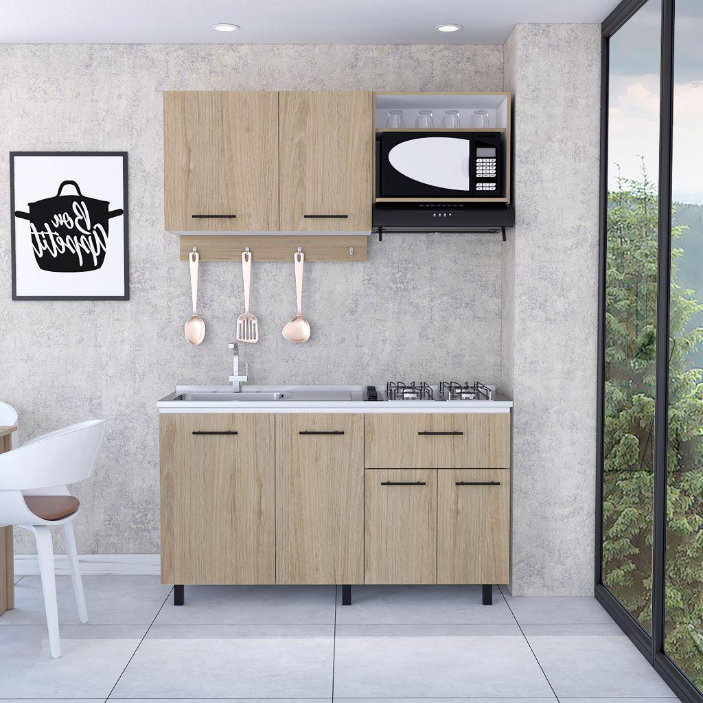 Cocina Integral Xireya Rovere Y Blanco Con Mesón Izquierdo