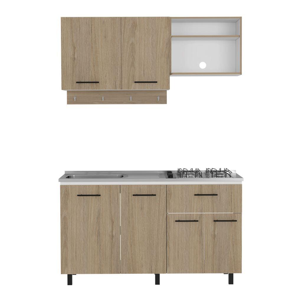 Cocina Integral Xireya Rovere Y Blanco Con Mesón Izquierdo