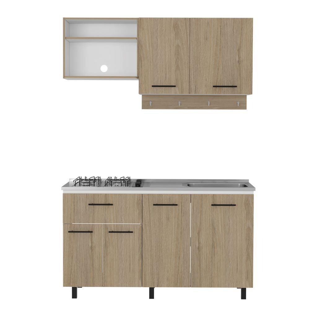 Cocina Integral Xireya Rovere Y Blanco Con Mesón Derecho