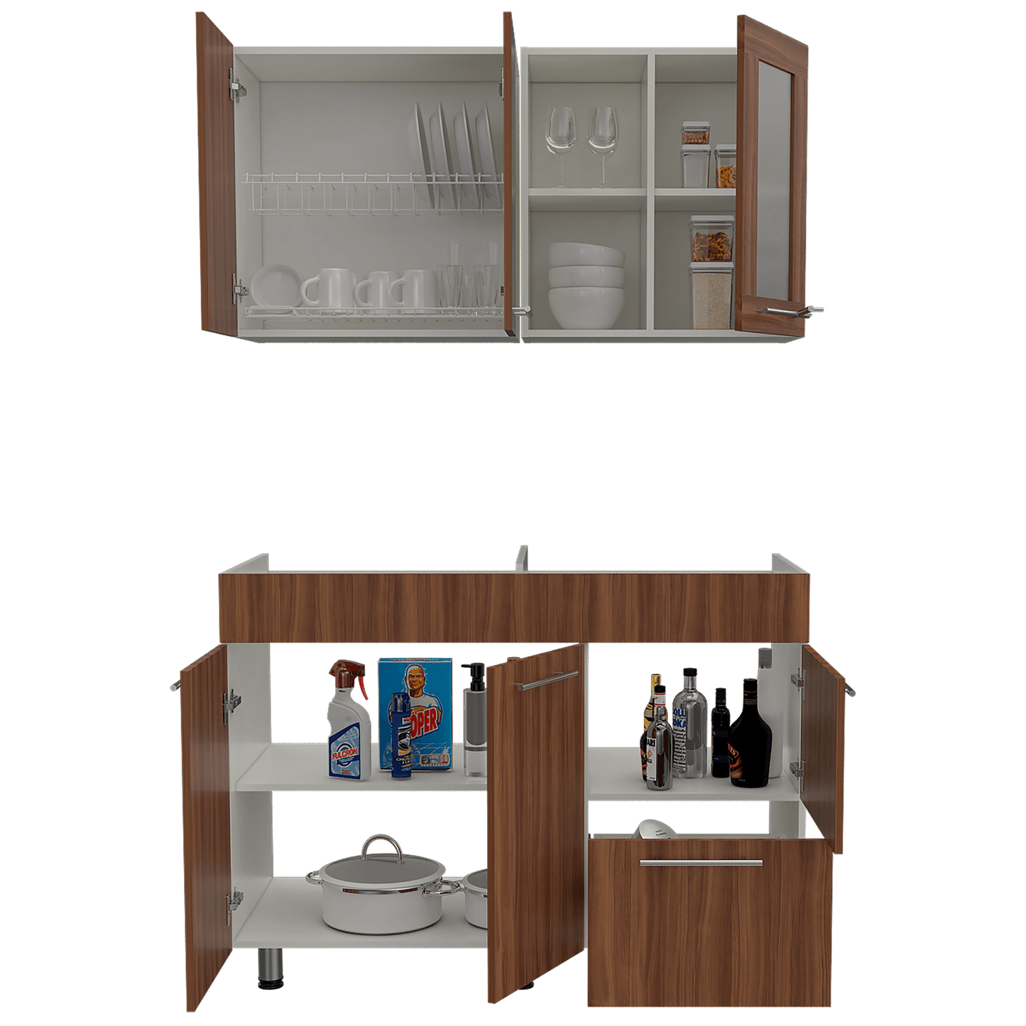 Cocina Integral Orvian Sangría Y Blanco Con Mesón Izquierdo